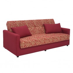 Amy Sofa Bed Red Col Polyester Fabric