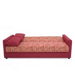 Amy Sofa Bed Red Col Polyester Fabric