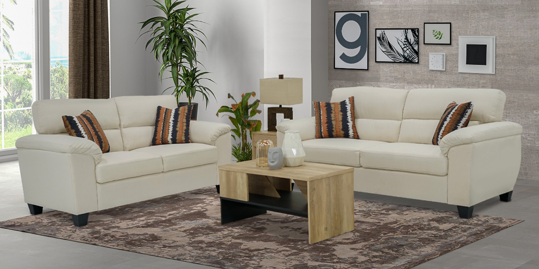 Vorino Sofa 3+2 Ivory Colour