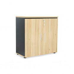 Stellar Gardenia Filling Cabinet Light Brown Oak & Black