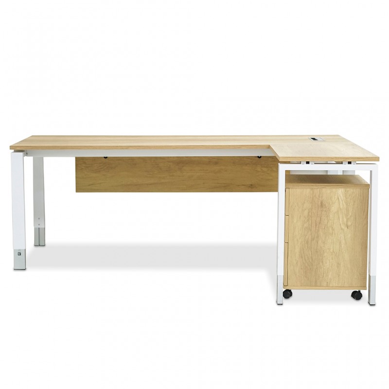 Stellar Lotus Executive Desk Wood & White