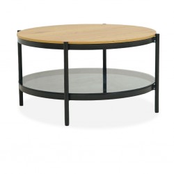 Bilbao Round Coffee Table MDF/Glass Top