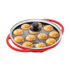 Hawkins NAPE26G 26cm Die Cast Non Stick Appe Pan 12 Cups With Glass Lid