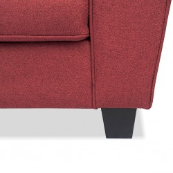 Bella Corner RHF Chaise + Ottoman Red Col