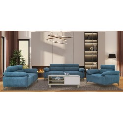 Comfy Sofa 3+2+1 in Blue Col Fabric