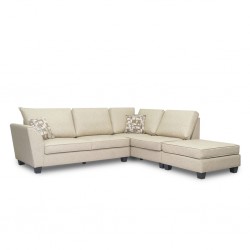 Bella Sofa Corner in Stone Col Leather Gel