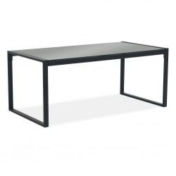 Jenna Coffee Table Metal & Black Glass