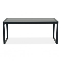 Jenna Coffee Table Metal & Black Glass