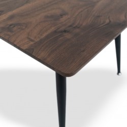 Lewis Square Coffee Table Metal & MDF Walnut