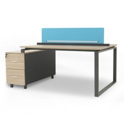 Stellar Iris Workstation Wood & Dark Grey