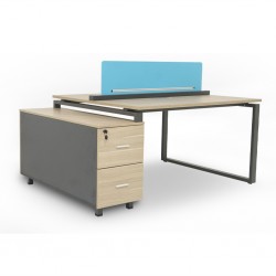 Stellar Iris Workstation Wood & Dark Grey