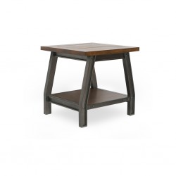 Perry Side Table Rustic Brown & Gunmetal