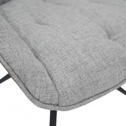 Madeira Chair Light Grey Fabric & Dark Orange Back