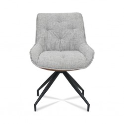 Madeira Chair Light Grey Fabric & Dark Orange Back