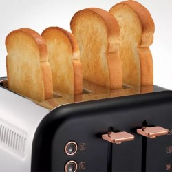 Morphy Richards 242104 Accents Rose Gold 4 Slice Black Toaster