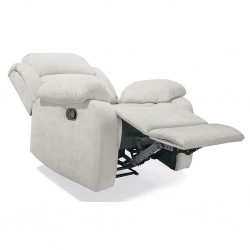 Sabella Recliner Ivory Color Fabric