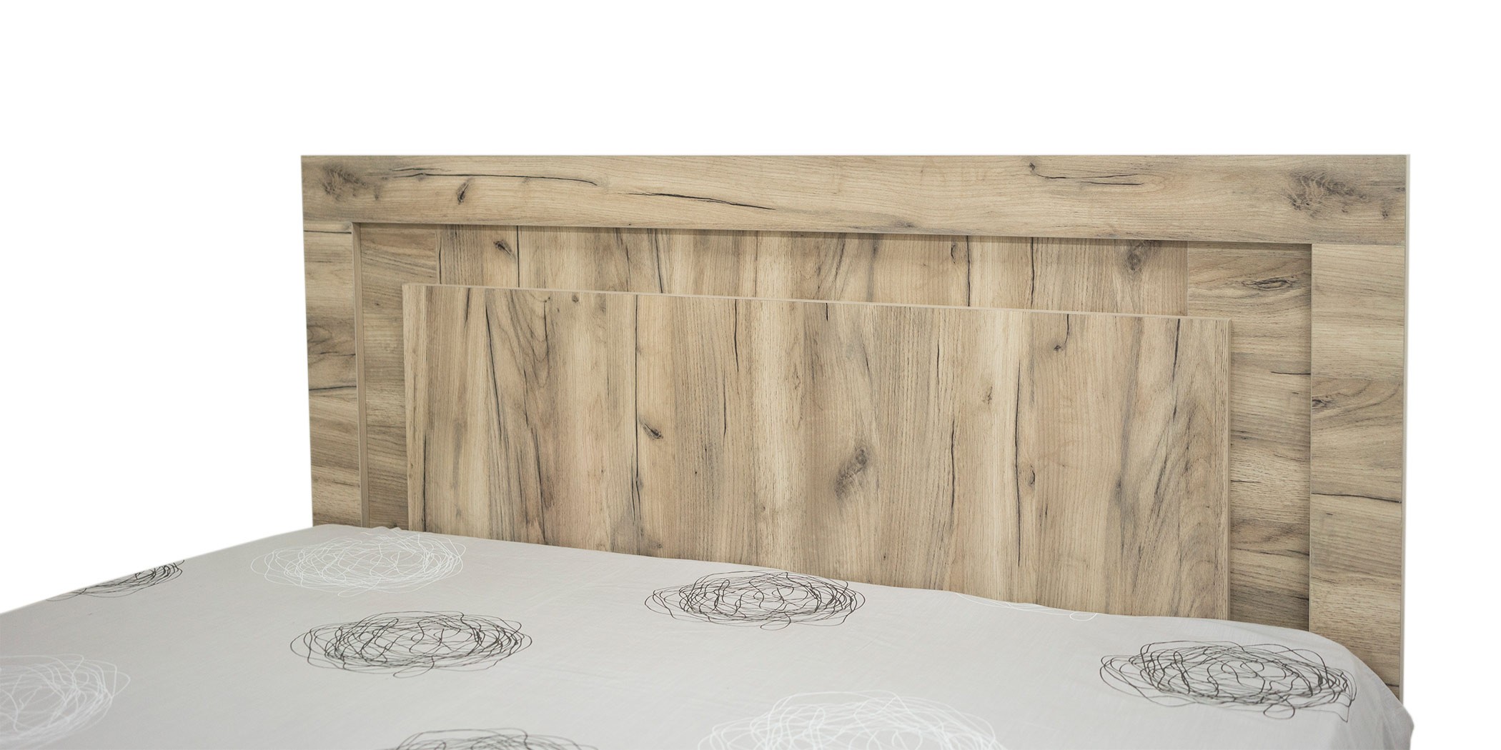 Colton Bed 150x190 cm MDF Grey Oak