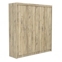 Colton Wardrobe 4 Doors MDF Grey Oak