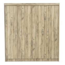 Colton Wardrobe 4 Doors MDF Grey Oak