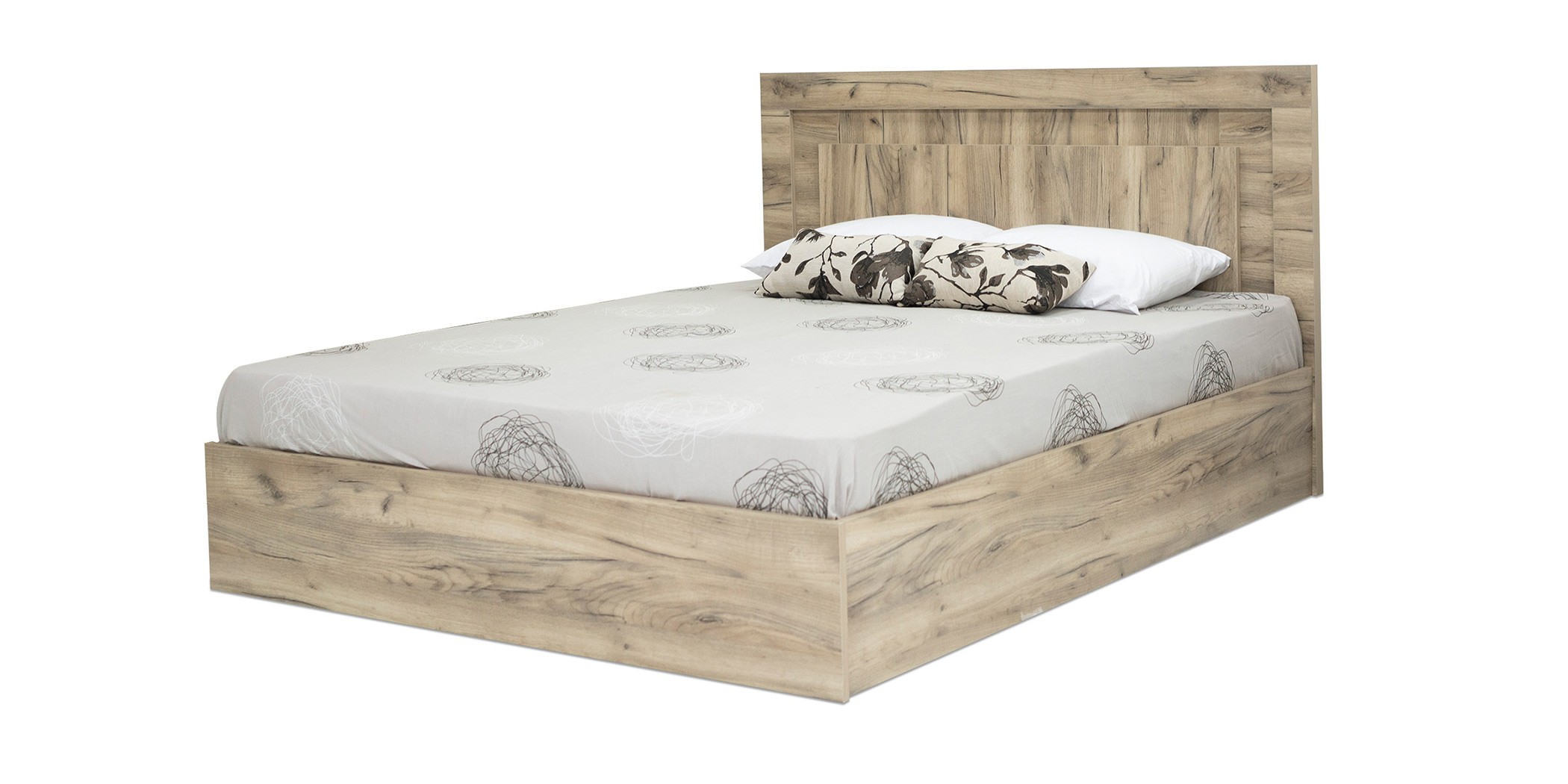 Colton Bed 150x190 cm MDF Grey Oak