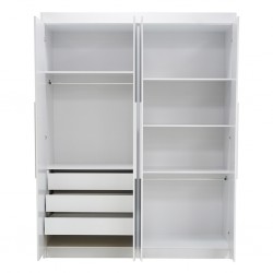 Orion Wardrobe 4 Doors White With Mirror