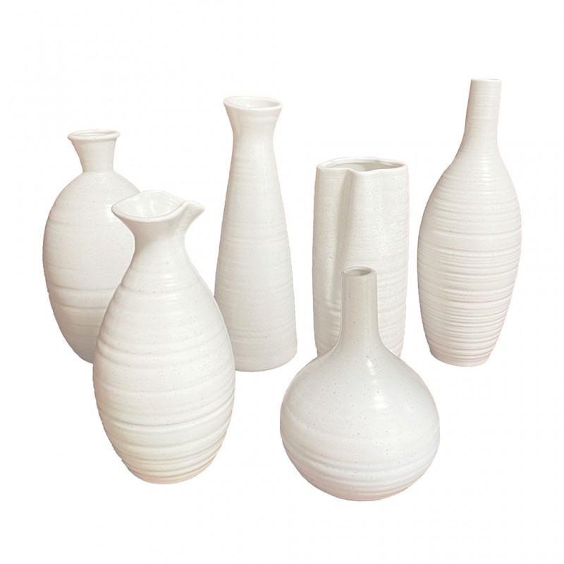 Mottled Stripes Set of 6 Ceramic Vase Mottled Stripes Set of 6 Ceramic Vase