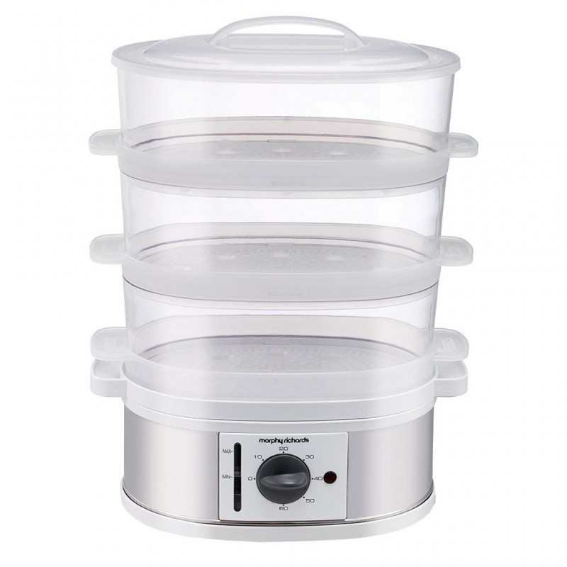 Morphy Richards 470001 9L 3 Tier White Food Steamer