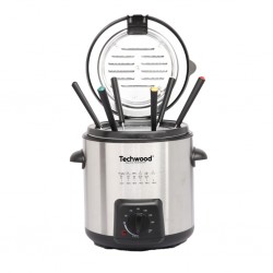 Techwood TFF 99i 1L 840W Fondue With 6 Fondue Forks & Chrome Basket "O"