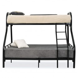 Zara Double Decker Bed 90x190 cm/150x190 cm Black In Metal Slats