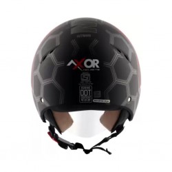 Axor Striker Cyborg Black/Red Open Face Helmet