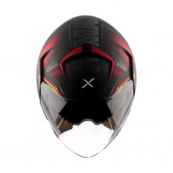 Axor Striker Cyborg Black/Red Open Face Helmet