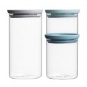 Brabantia 298325 Set of 3 Pcs Mixed Stackable Glass Jars 10YW "O"