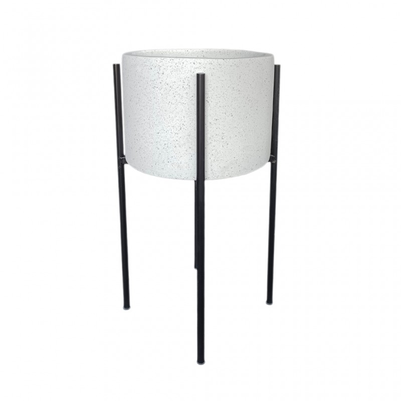 Govuva L Pot White Terrazzo Cement Govuva L Pot White Terrazzo Cement