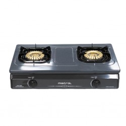 Mistral MGC-9222i Double Burner Teflon Gas Cooker