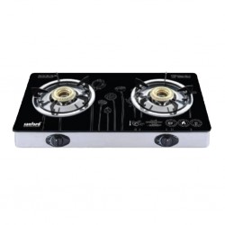 Sanford SAN616-SF5228GC-A Black & White 2YW Glass Double Burner Gas Stove