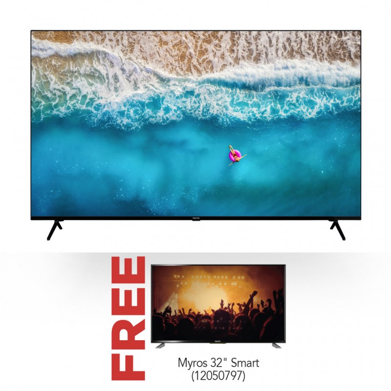 Myros DSU-659000APSN 65" 4K Smart TV & Free Myros DS-329000AP 32” HD Ready Smart TV