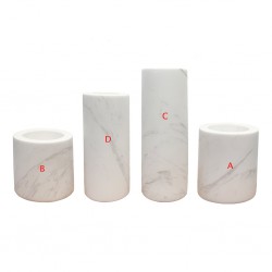 Yashi Set of 4 White Marble Candle Holder