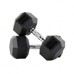 Black Rubber Hex Dumbbell  Set 17.5kg