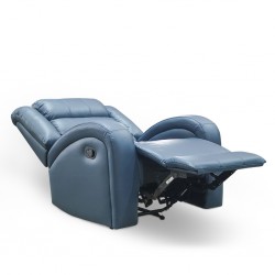 Veneto Single Recliner Blue Leather Gel