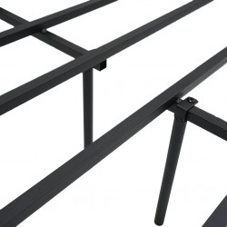 Gaspian Bed 160x200 cm Black Metal Rubberwood