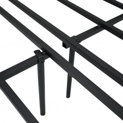 Darya Bed 150x190 cm Black Metal Rubberwood