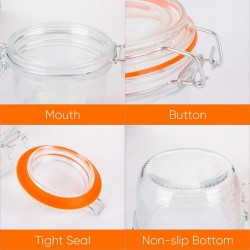 Zibo HM-2006 150ml Glass Jar With Silicone Clip "O"