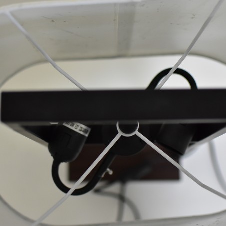Table Lamp Metal Dark Wood Finish