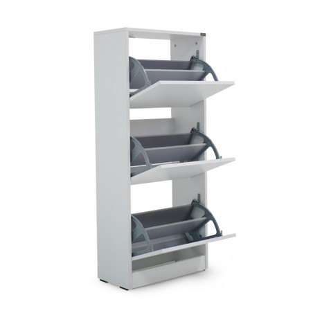 Portland Shoe Rack 3 Sections White Color