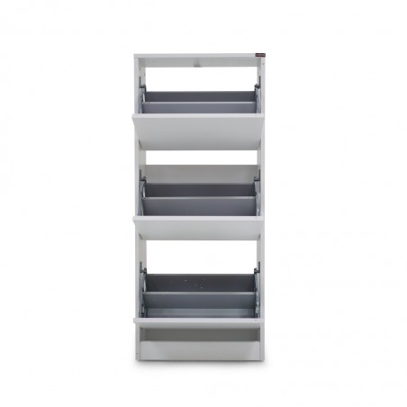 Portland Shoe Rack 3 Sections White Color