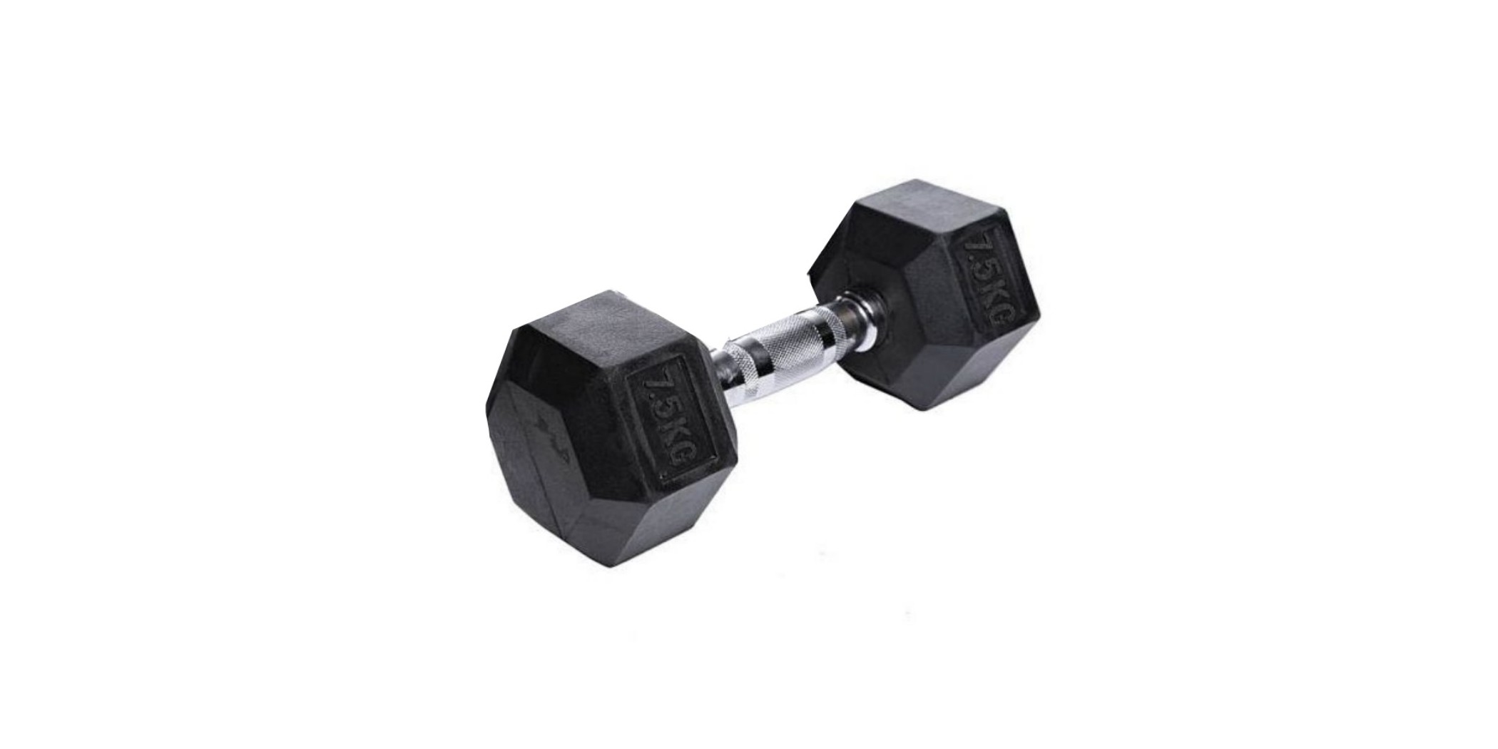 Black Rubber Hex Dumbbell Set 7.5kg