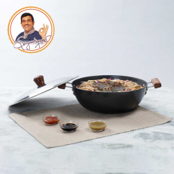 Wonderchef WON157 Ebony 28cm HA Wok With Lid 63152545 2YW