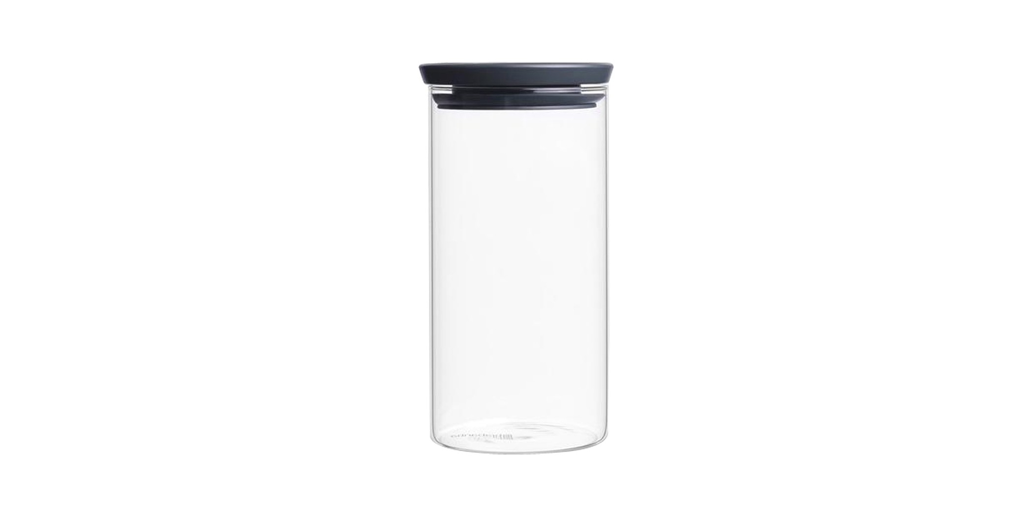 Brabantia 298264 1.1L Dark Grey Stackable Glass Jar 10YW "O"