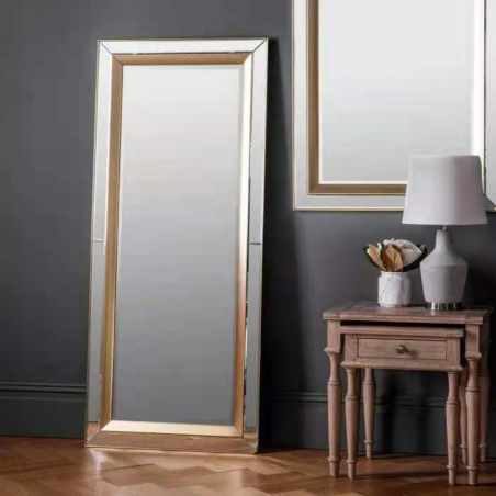 Floor Mirror in MDF Silver Finish W90x H180 cm JC-MN214