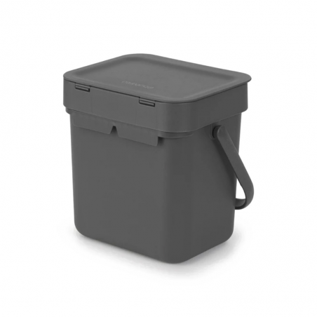 Brabantia  209888 3L Grey Sort & Go Waste Bin 10YW "O"